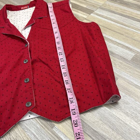 Vintage Wrangler Women’s Reversible Vest Red White Stars Fourth July Sz M - M197 - Picture 6 of 16